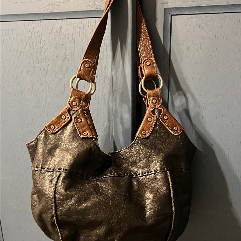 Sakroots  Black Leather Shoulder Bag